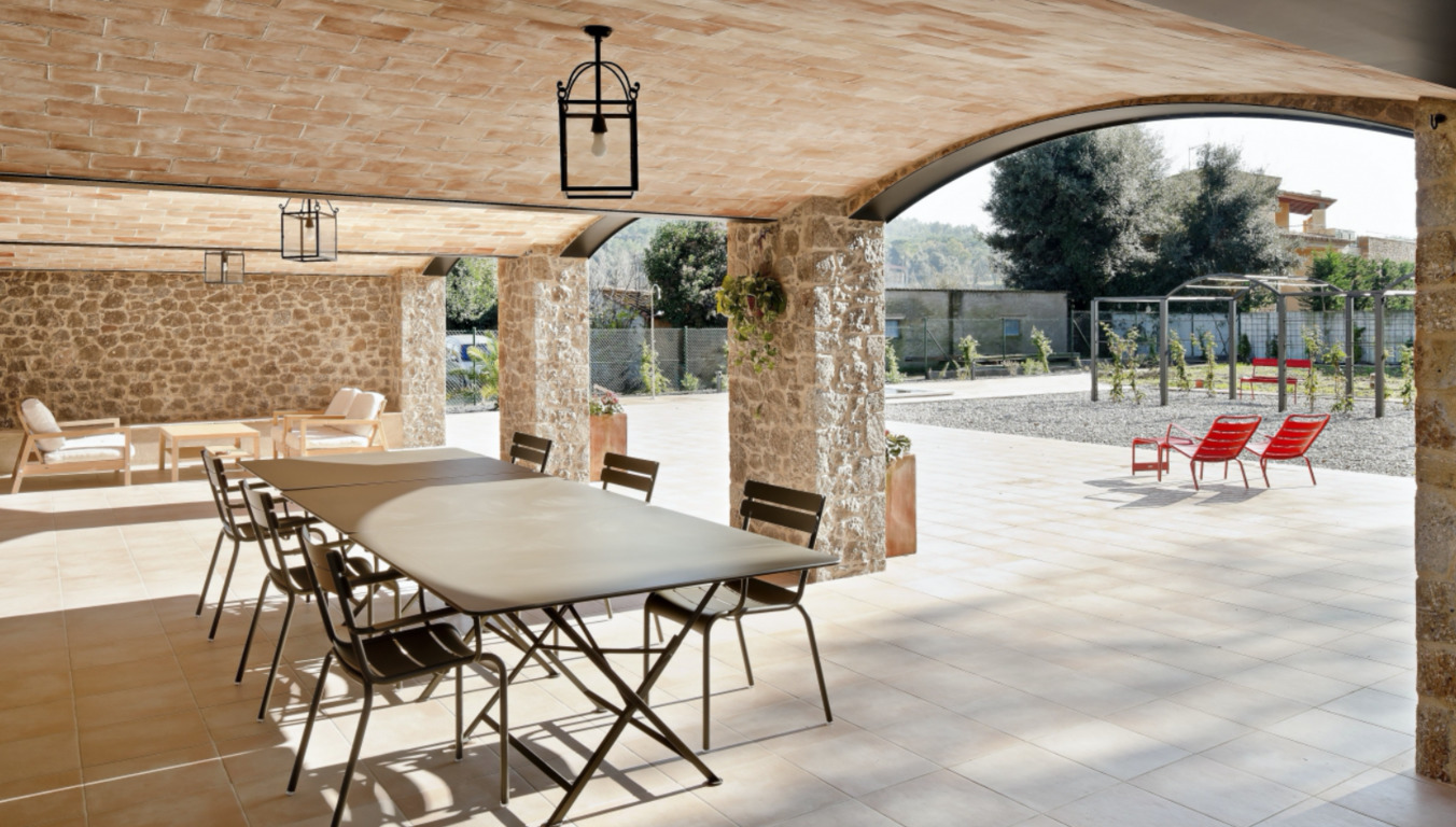 терраса травертин